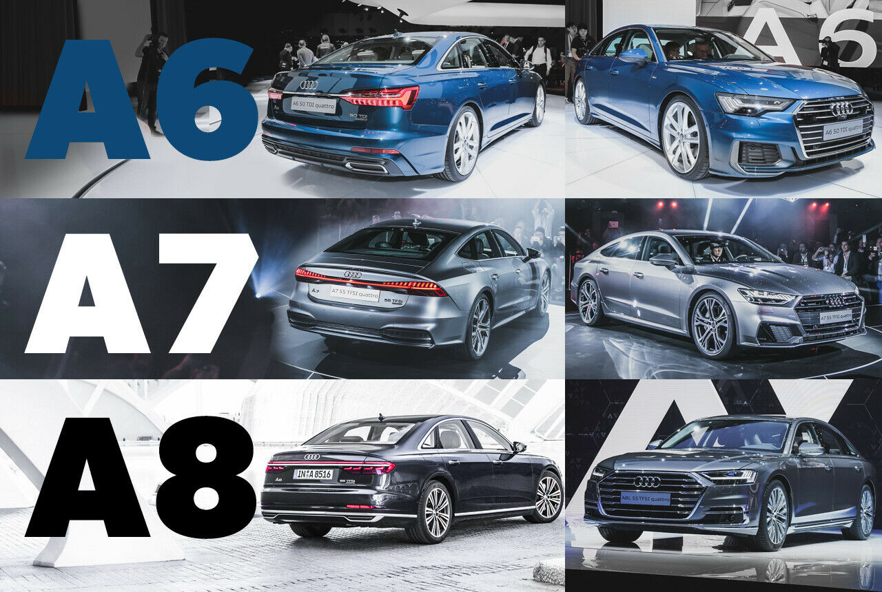 Audi A6, A7 und A8 unterscheidet auf den ersten Blick nur wenig. Was das "Wenige" ist, haben wir uns in Genf einmal genauer angeschaut