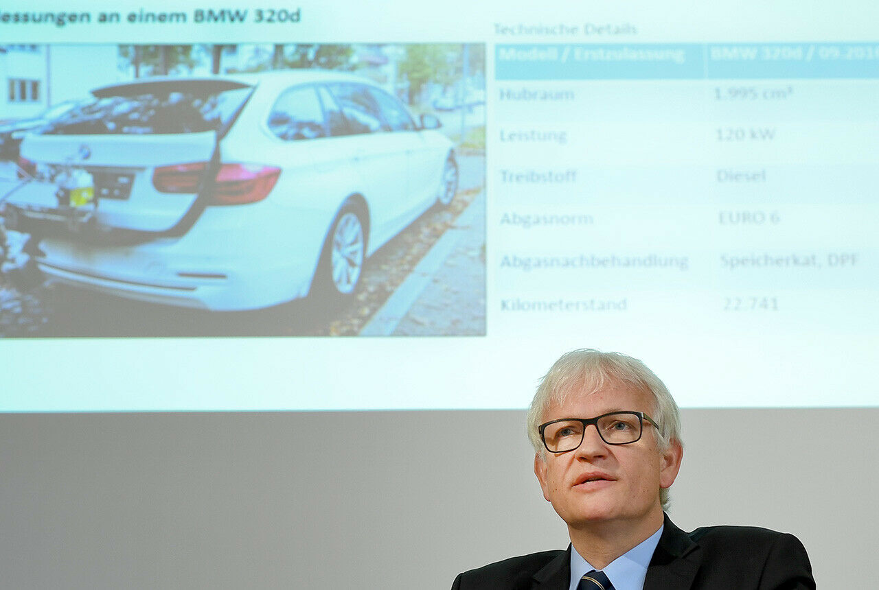 Jürgen Resch präsentiert Messergebnisse eines BMW 320d mit Automatik - getestet bei 70km/h im dritten Gang