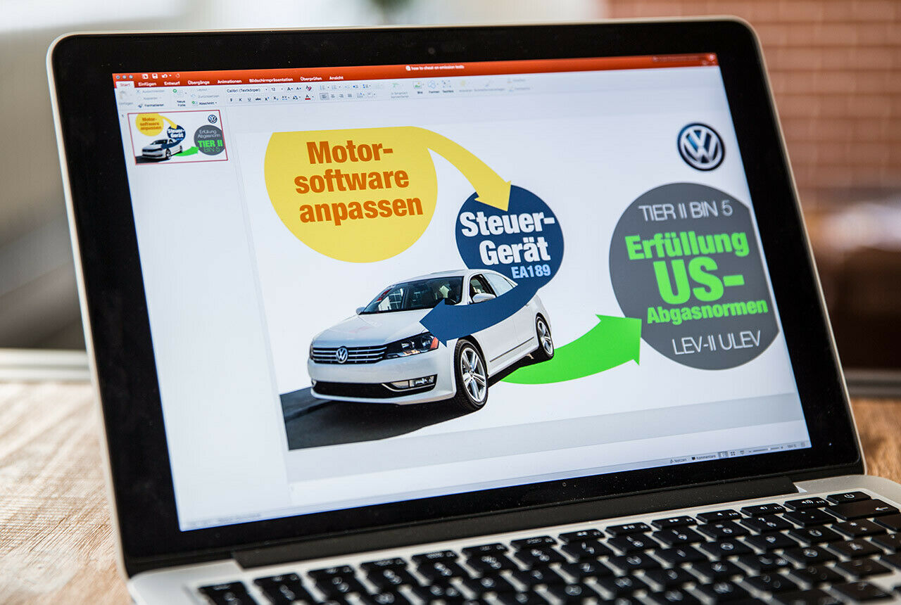 Eine Präsentation zum Diesel-Betrug: 2006 soll es ein Powerpoint-Dokument gegeben haben (Symbolbild)