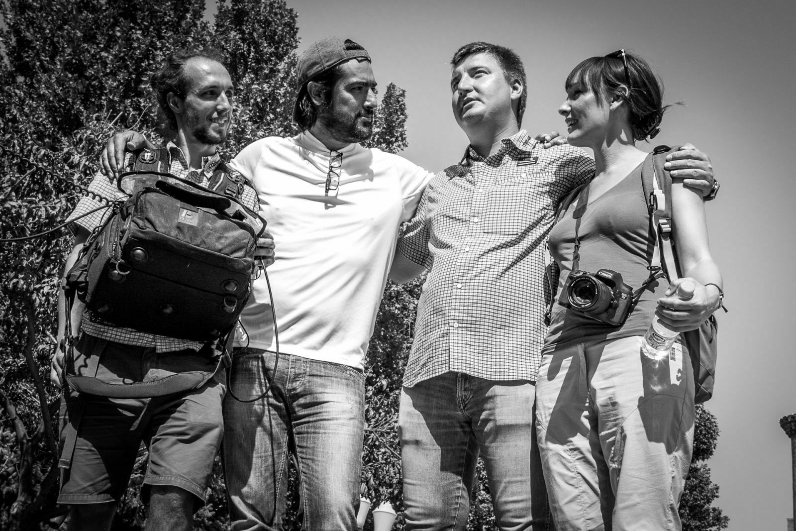 Filmcrew mit unserem Guide Dima