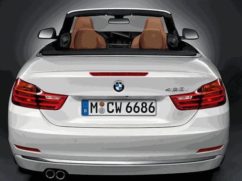 Bis das Dach im Kofferraum verschwunden ist, vergehen beim BMW 4er Cabrio etwas mehr als 20 Sekunden