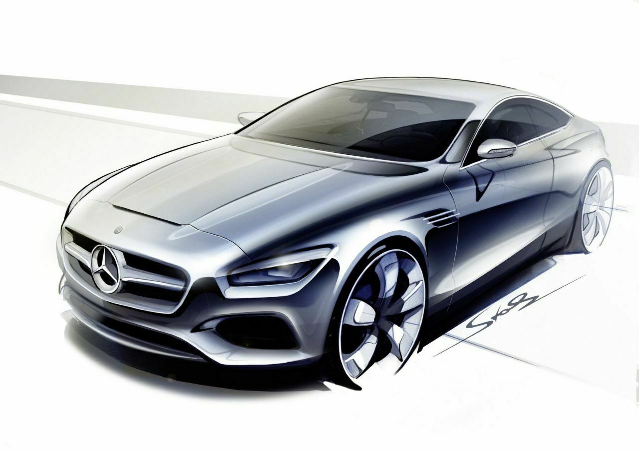 Bisher nur eine Skizze: Auf der IAA zeigt Mercedes eine Studie zum S-Klasse-Coupé