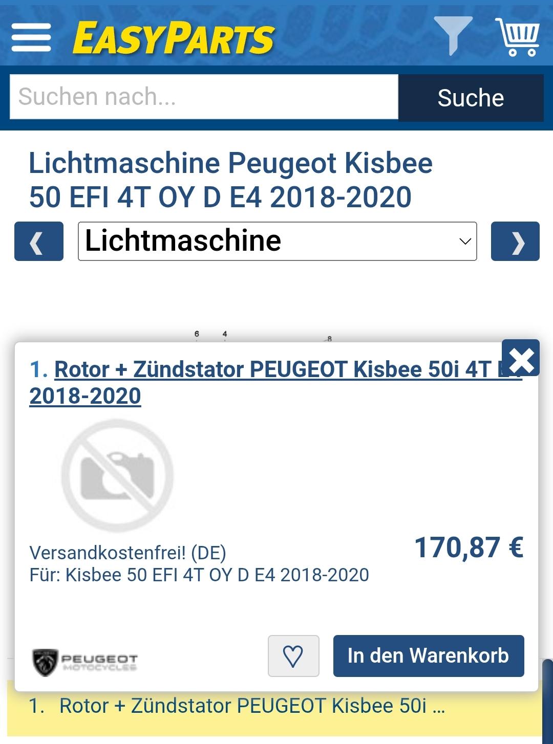 Die Zündung vom Peugeot Kisbee RS 2019 funktioniert nicht.
