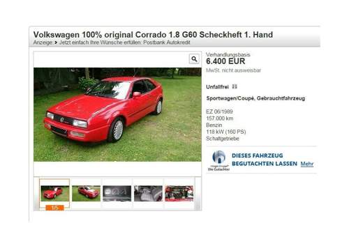 Dieser VW Corrado ist zwar kein Schnäppchen, hat aber Kultpotenzial