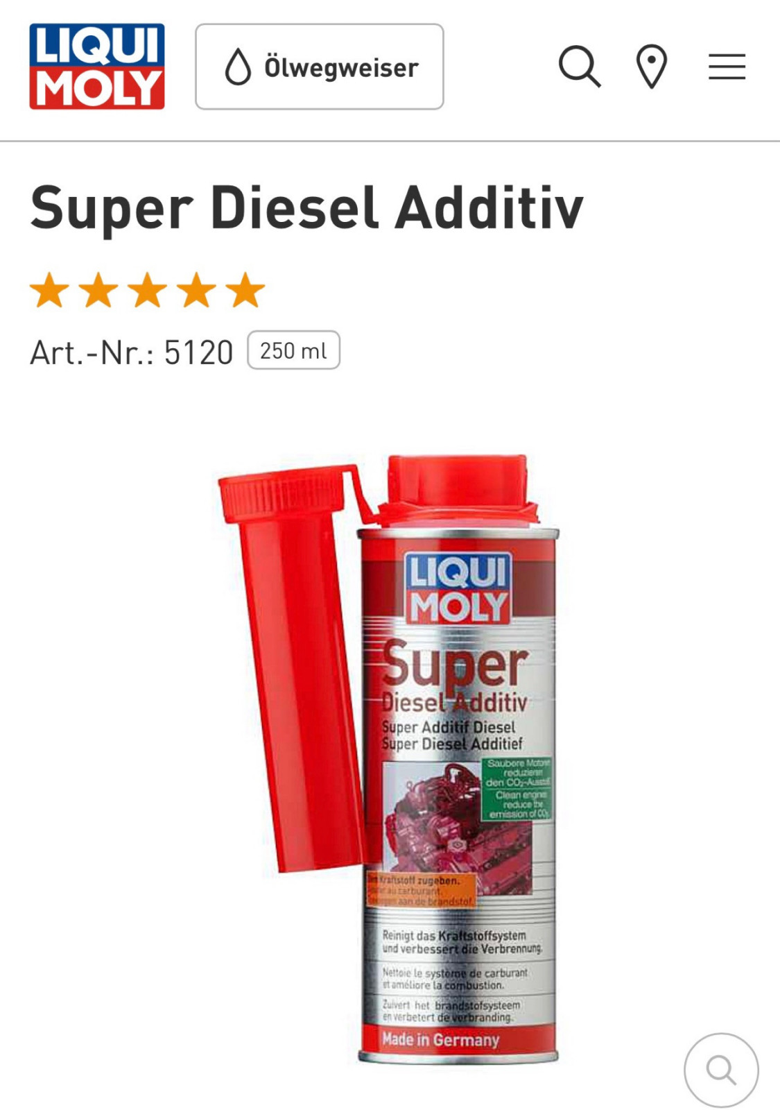 Diesel Additive für Volvo 5-Zylinder