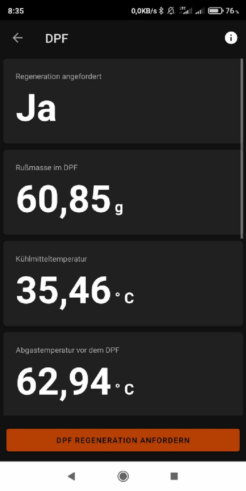 Dieselpartikelfilter-BimmerLink-Werte