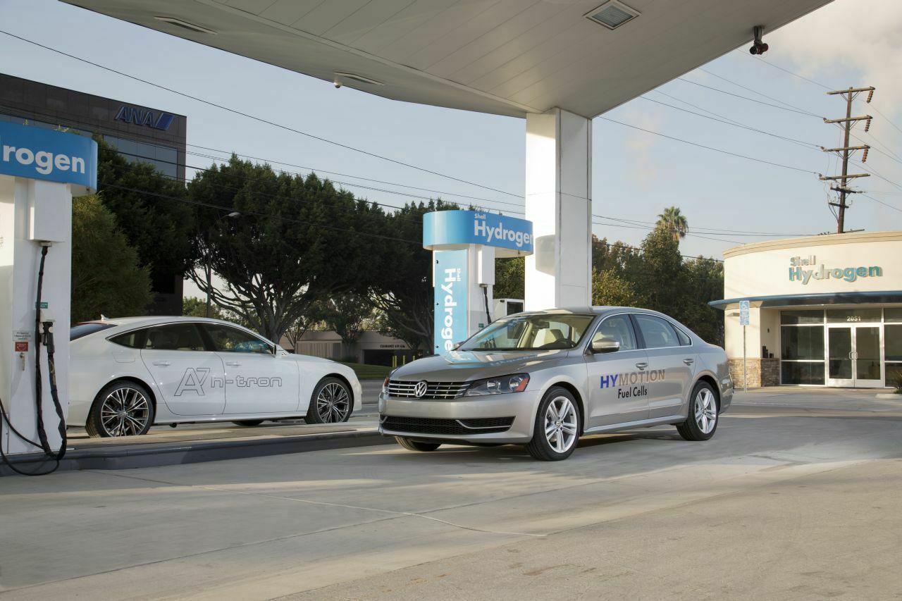 Audi A7 h-tron quattro und VW Passat Hymotion