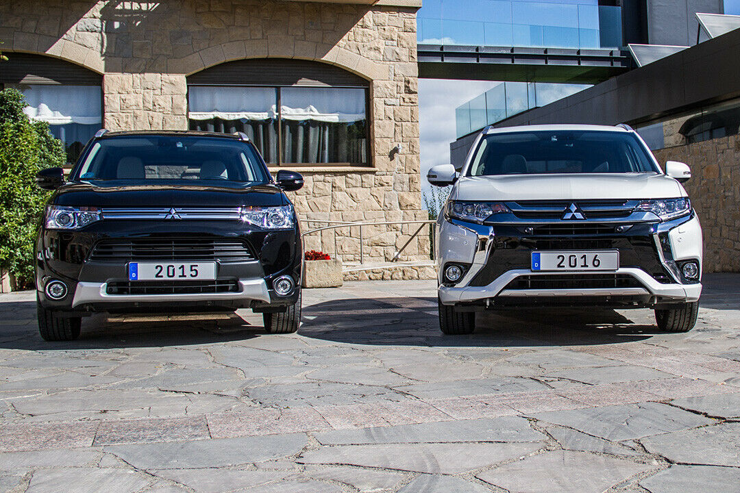 Mitsubishi Outlander PHEV: Links das bisherige Modell, rechts das geliftete SUV