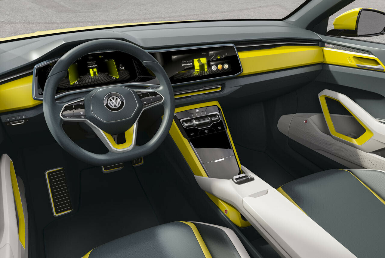 VW sieht dieses praktisch knopf-freie Cockpit "mittelfristig" in der Serie
