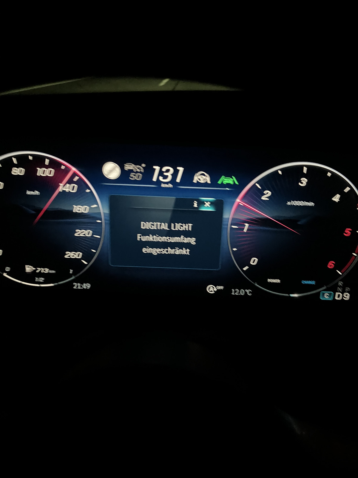 Digital Light, Adaptiver Fernlicht-Assistent funktioniert nicht mehr