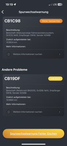 Spurwechselwarnung