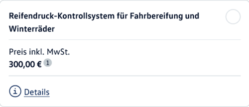 Aktueller Preis RDKS im Konfigurator