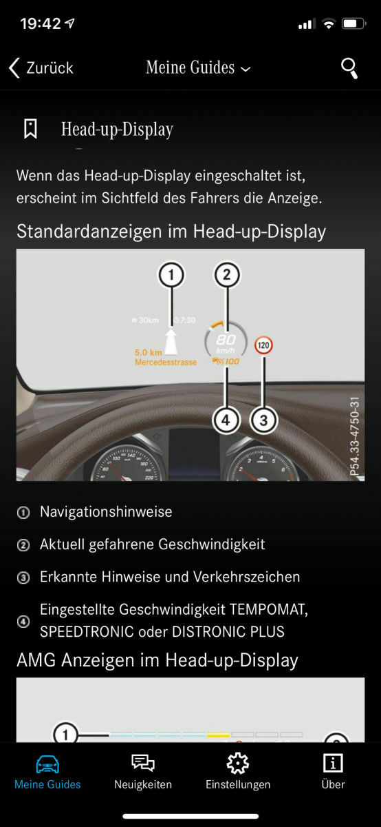 Distronic, Head up Display