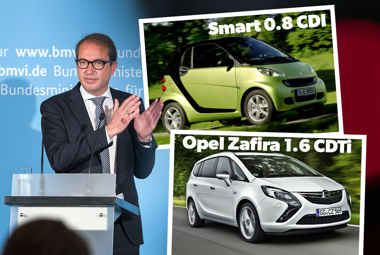 Verkehrsminister Dobrindt hat die Ergebnisse seiner CO2-Untersuchungen vorgelegt. Zwei Diesel-Modelle sind auffällig