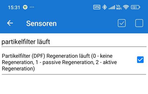 CarScanner DPF