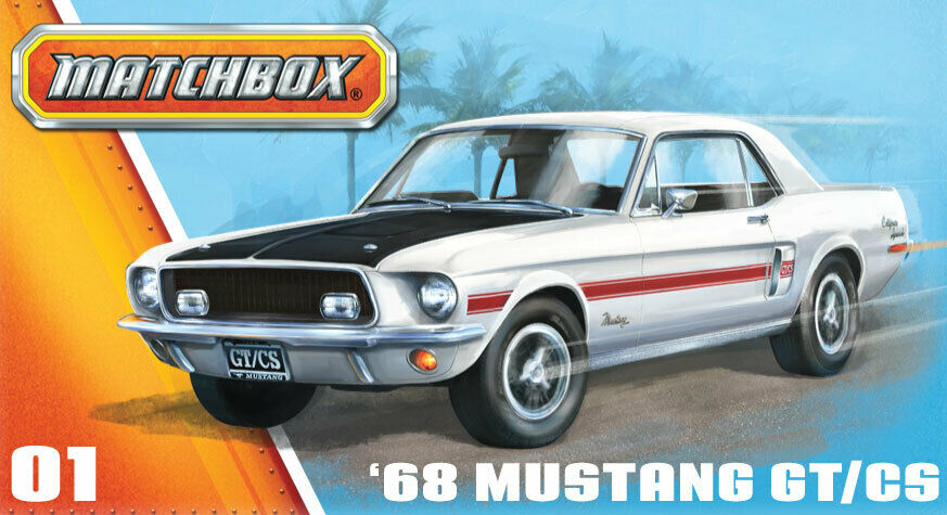 Ein modernes Matchbox-Modell des 68er Ford Mustang GT.