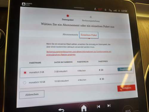 Datenpakete bei A1