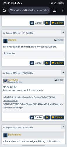 Efficiency modus im individual modus