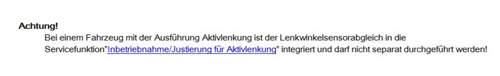 AL - Lenkwinkelsensorabgleich