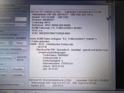 DSG Getriebefehler VCDS
