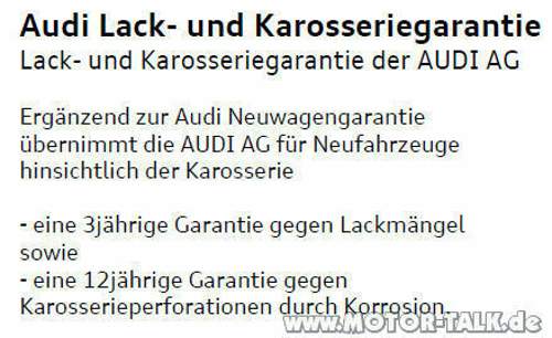Audi-Karosseriegarantie