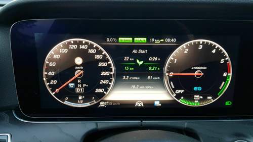 Verbrauch 22 km Fahrt Hybrid-Mode