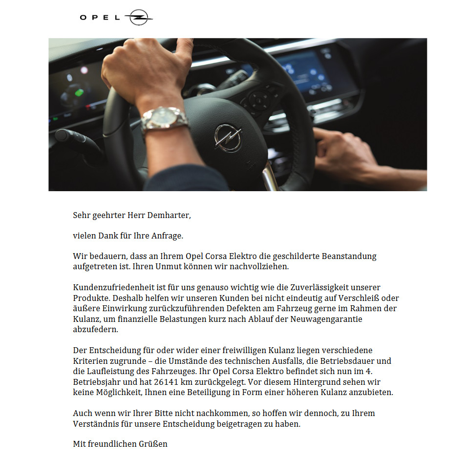 E-Corsa erster TÜV