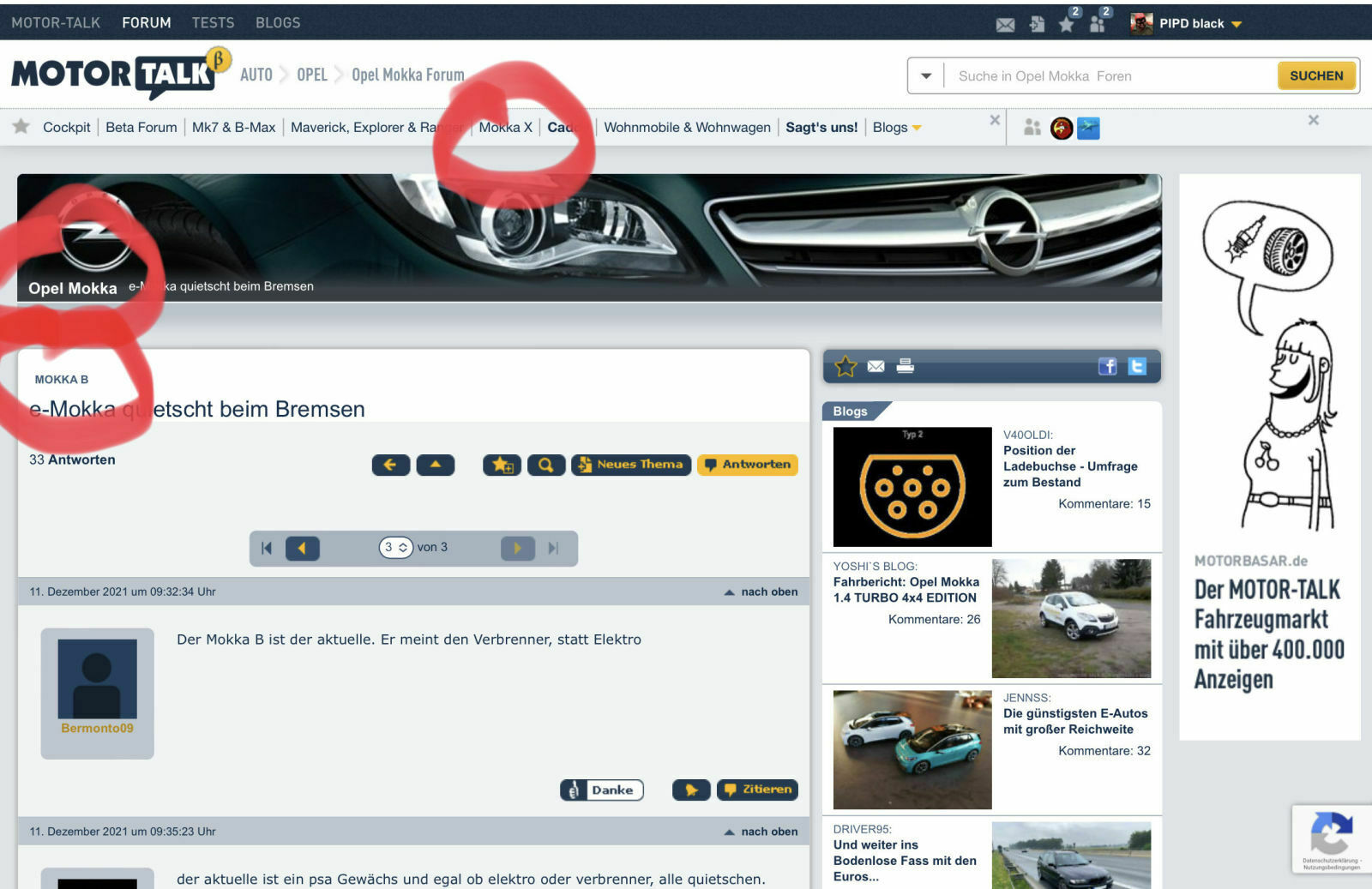 E-Mokka quietscht beim Bremsen
