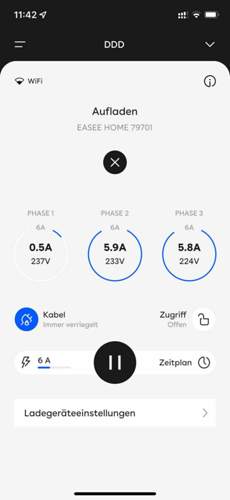 Ladestrom 6 A Start Regelung