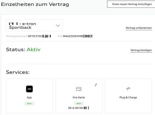 E-tron charging service MY21