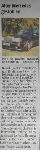 E500 Diebstahl