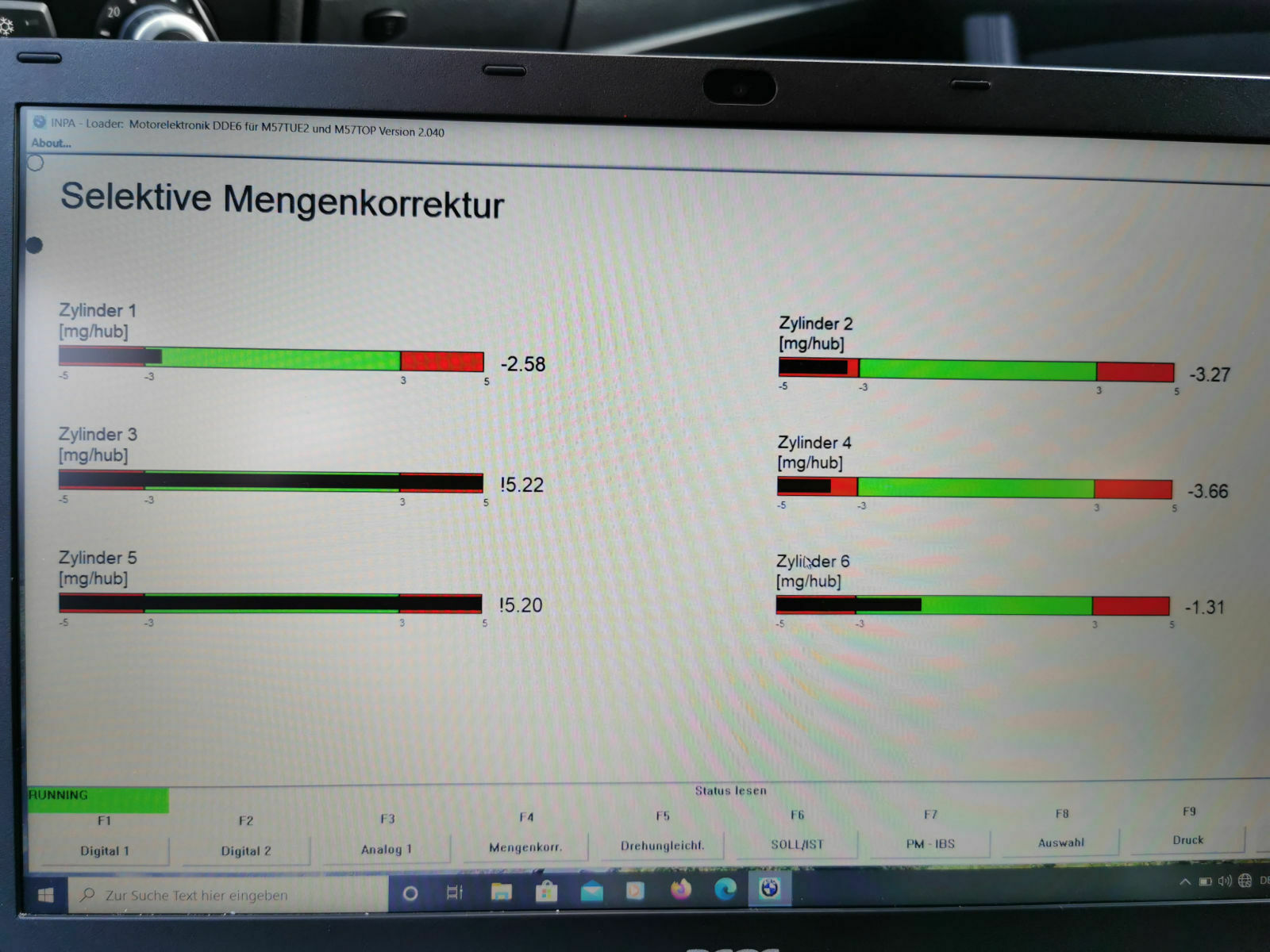 E61 530dlci enormes ruckeln und vibrieren, leistungsverlust, Geräusch vom Lader, Injektorwerte schl.