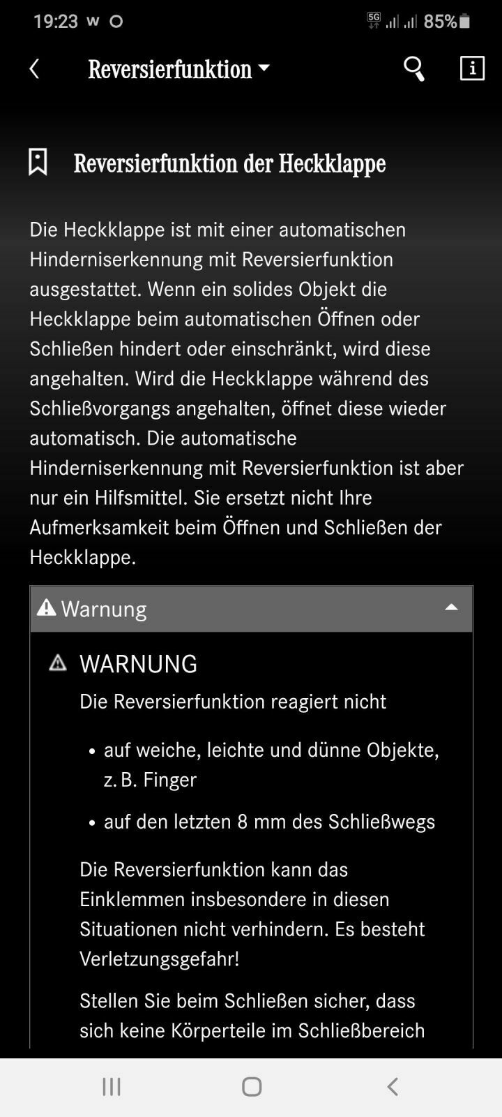 Easy Pack Heckklappe mittels Fernbedienung schliessen