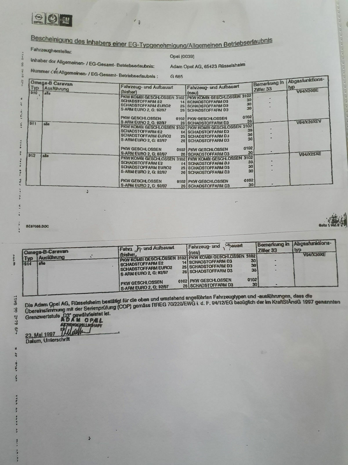 EG Übereinstimmungsbescheinigung