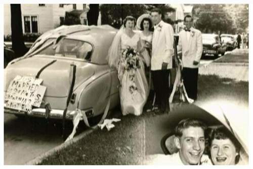 Frisch verheiratet: Joe und Beverly Smith vor dem 1948er Plymouth Convertible