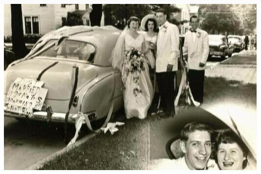 Frisch verheiratet: Joe und Beverly Smith vor dem 1948er Plymouth Convertible