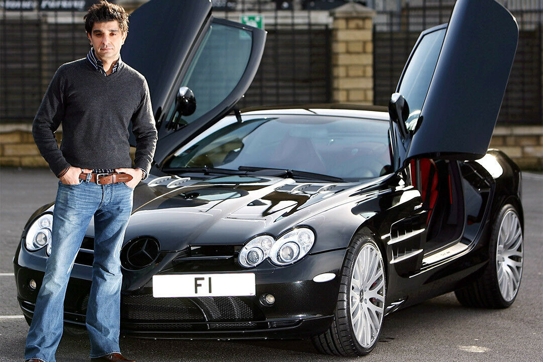 Früher hing das F1-Kennzeichen an Afzal Kahns SLR McLaren. Heute an einem Bugatti Veyron