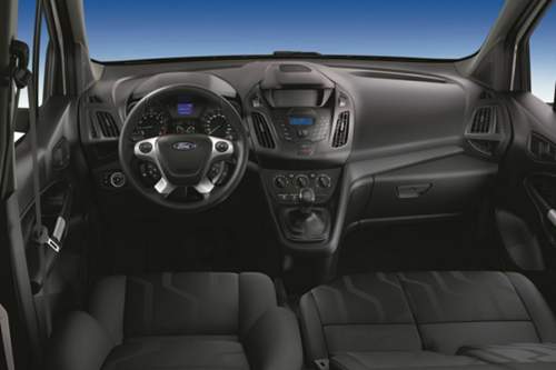 Hier können zumindest für kurze Strecken drei Personen sitzen - im Innenraum des neuen Ford Transit Connect