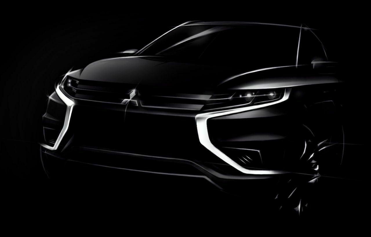 Diese schemenhaften Bilder veröffentlichte Mitsubishi vorab vom neuen, sportlich gemeinten Showcar Outlander PHEV Concept-S