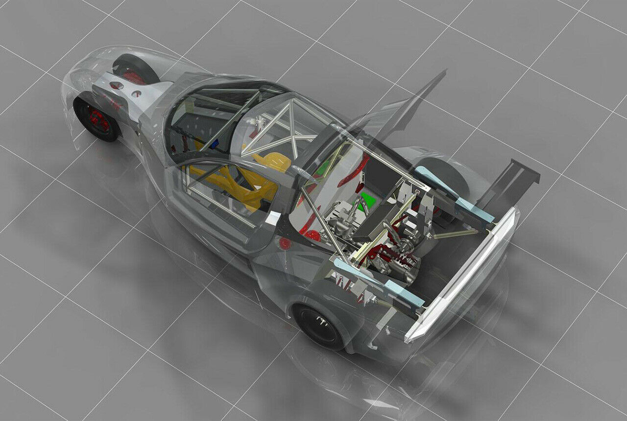 Der Deltawing-Rahmen mit einer angedeuteten Karosserie