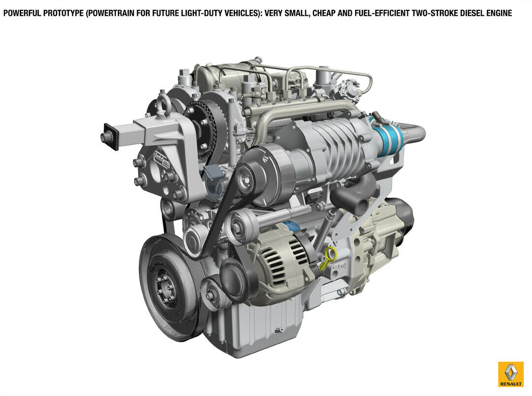 Spart Gewicht, Bauteile und Sprit: Renault will die Zweitakt-Technik im Dieselmotor auf die Straße bringen
