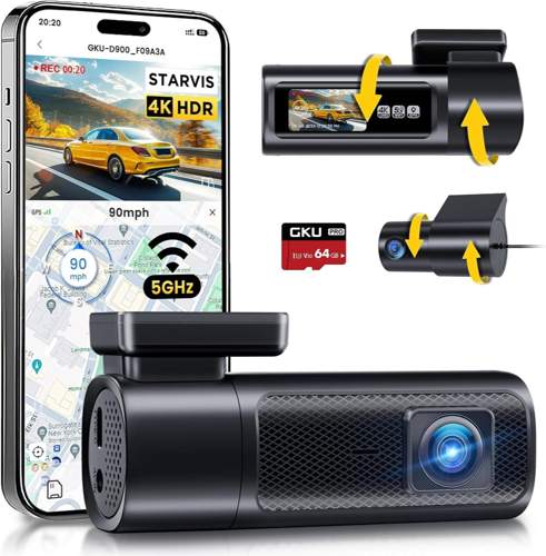 GKU 4K+2.5K Dashcam Auto Vorne Hinten