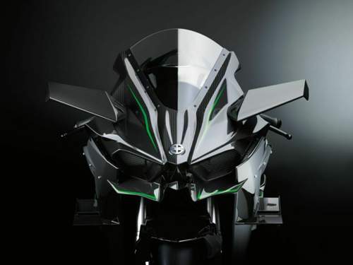 Carbon-Elemente an der Kawasaki Ninja H2 R