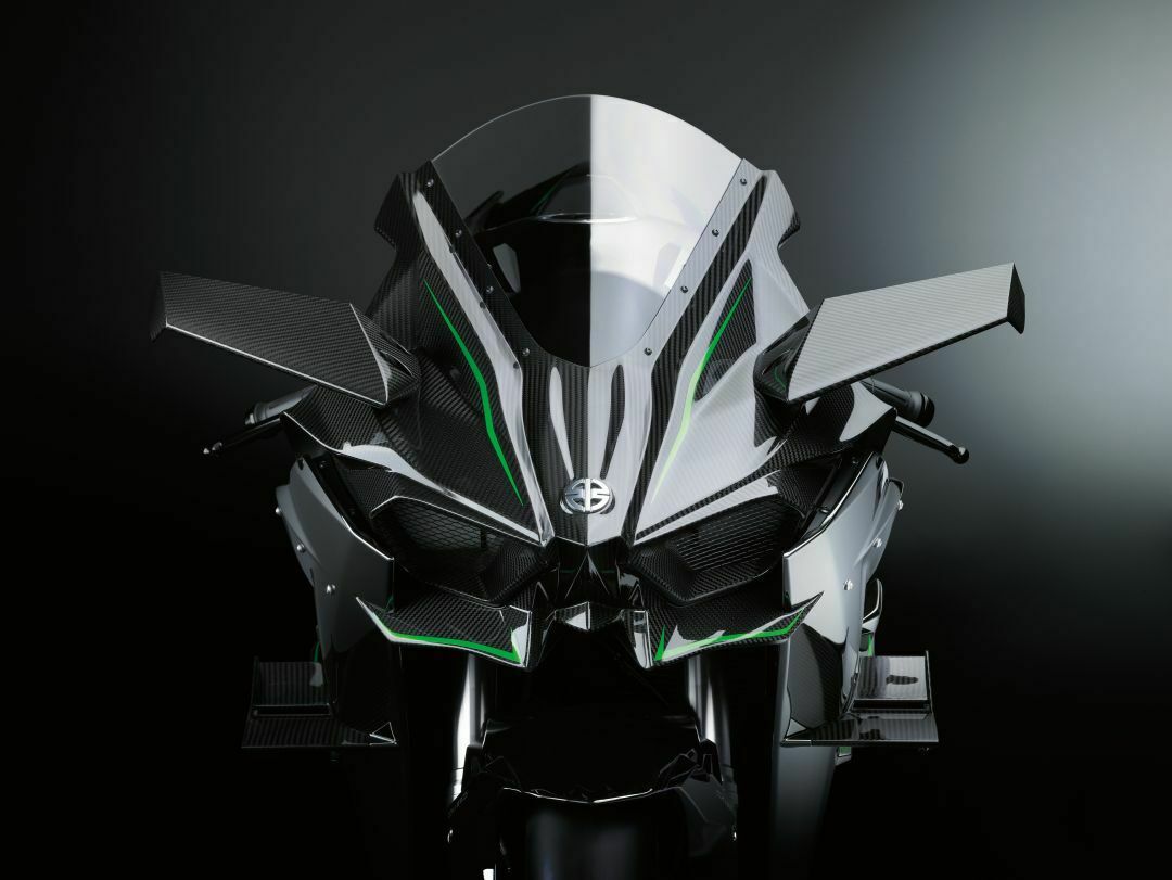 Carbon-Elemente an der Kawasaki Ninja H2 R