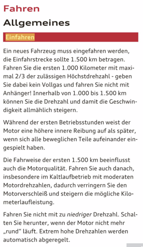 Einfahren Audi A5/S5