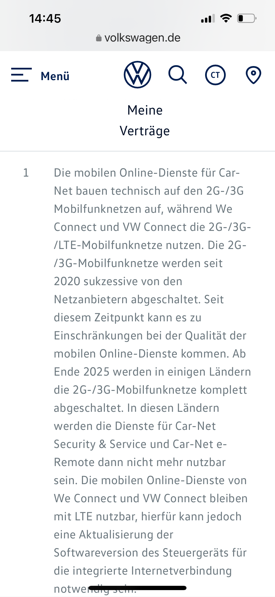 Eingeschränkte Notruffunktion