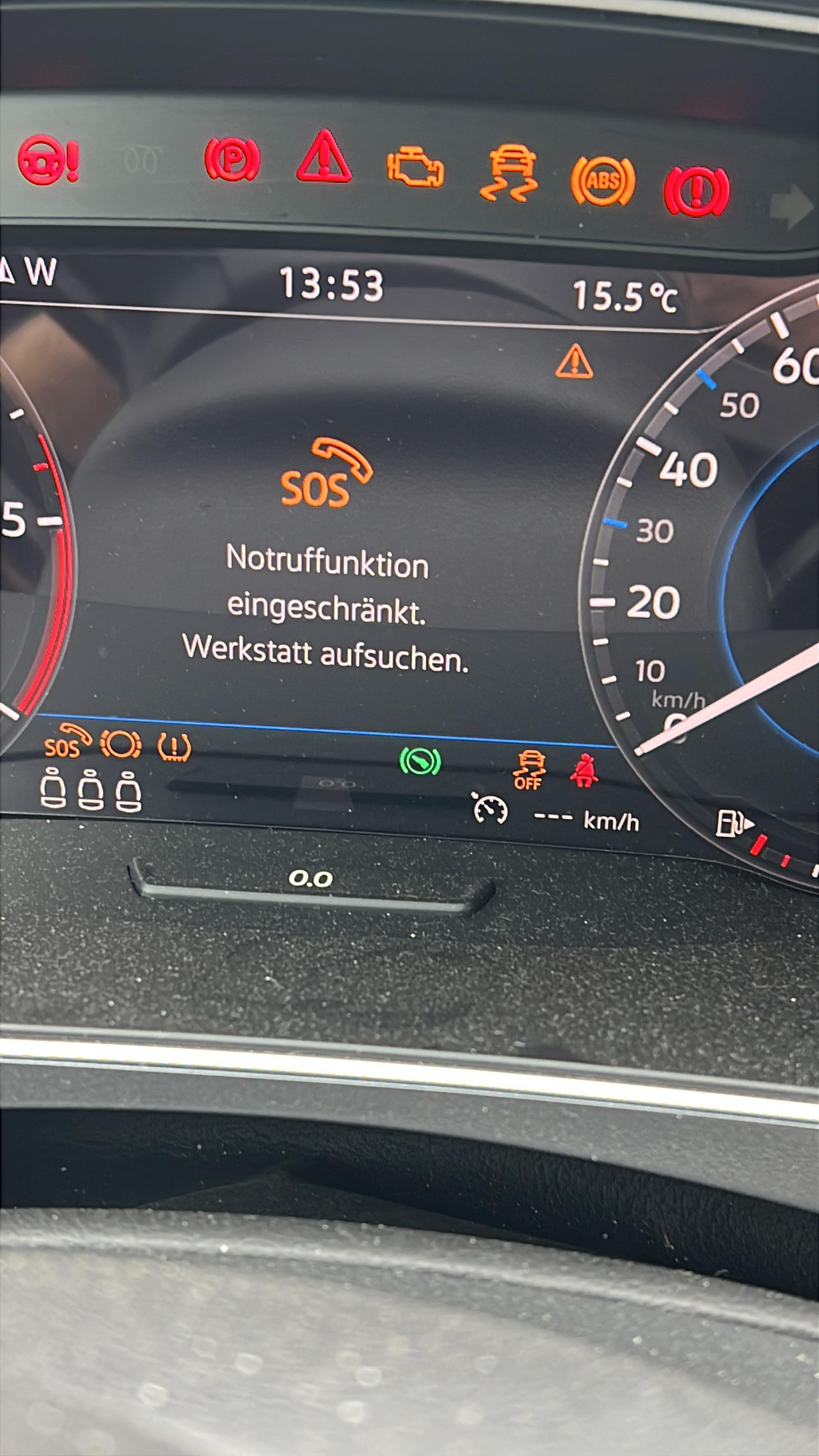 Eingeschränkte Notruffunktion