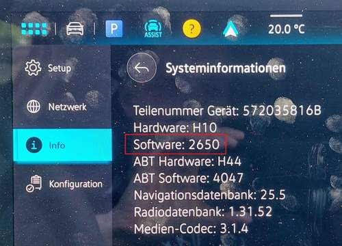 Software Version 2650