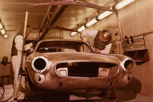 Volvo-1800S-Produktion im schwedischen Werk Lundby 1963