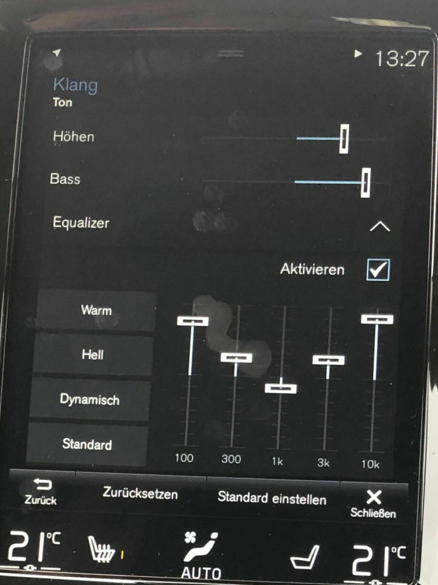 Einstellungen Equalizer